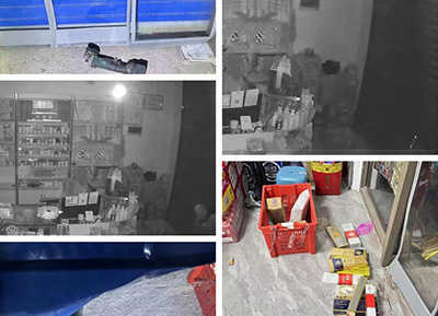 胜利西路一店遭破门盗窃小偷被追赶撂下11条香烟