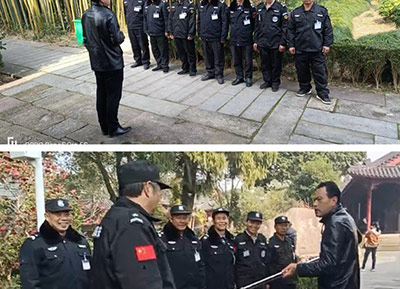 鹰潭保安服务有限公司在天师府举办保安员岗前培训班